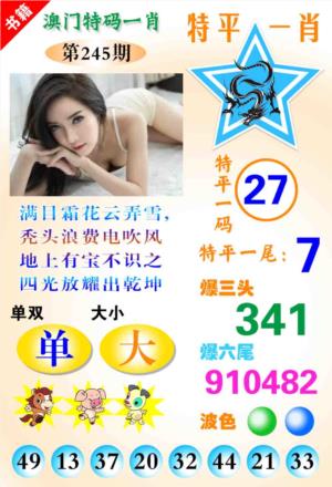 澳门特码一肖第2026245期资料图片