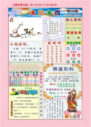 大富大贵第2026245期资料图片