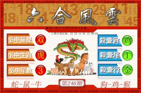 六合风云第2026246期资料图片