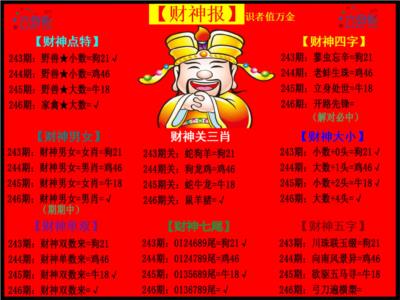 财神报第2026246期资料图片
