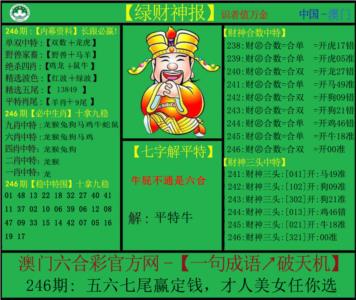 绿财神第2026246期资料图片