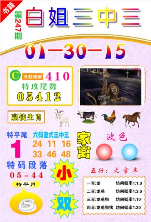 澳门白姐锦囊第2026247期资料图片
